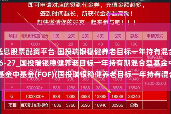 低息股票配资平台 国投瑞银稳健养老目标一年持有混合(FOF)C: 2024-06-27_国投瑞银稳健养老目标一年持有期混合型基金中基金(FOF)(国投瑞银稳健养老目标一年持有混合(FOF)C)基金产品资料概要